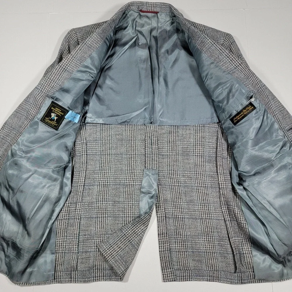 Hart Schaffner Marx Famous Barr‎ Vintage Sport Coat - Gray Blue - about 45R